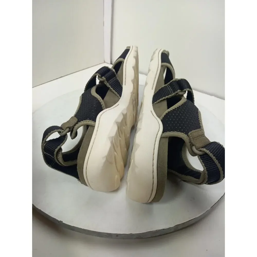 Clarks Womens Size 11 Amanda Stroll Flat Sandals Black Olive Outdoor Open Toe